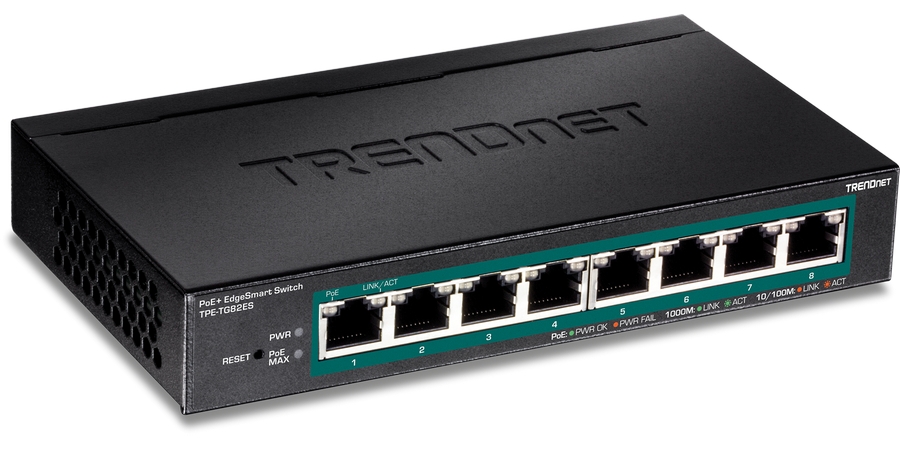 PoE+ Switch, 8-Port, 8 x PoE Port Configuration, Network Technology ...