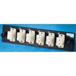 6-LC (12 fibers) multimode adapters with phosphor-bronze alignment sleeves