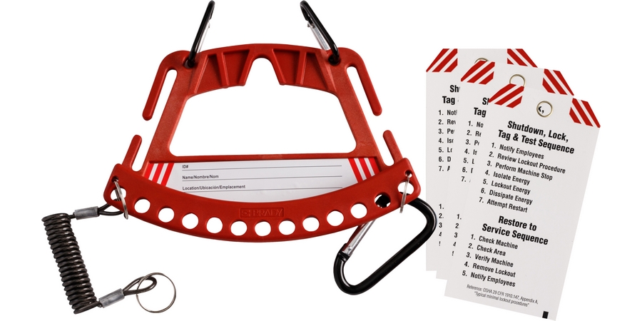 Safety Lock and Tag Carrier, Red