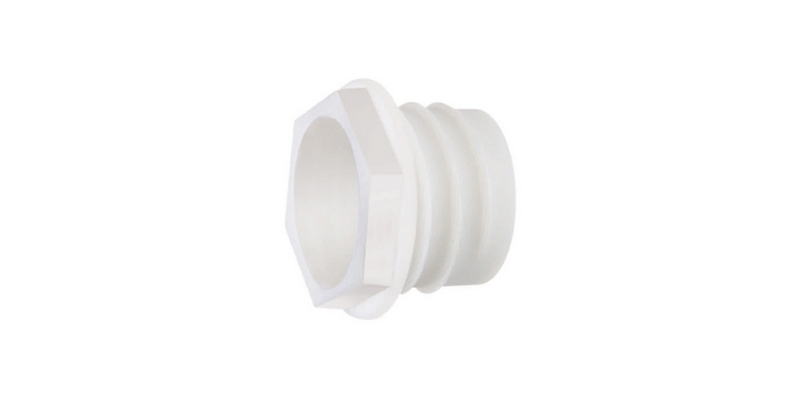 Wire Bushing, Plastic, 3/4 in., White, 1.031 in. H