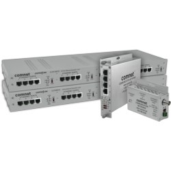 Ethernet Extender, RJ45 Connector, 16-Port, UTP Cable, 1RU, Rack Mount, 9 to 15 Volt DC, 20 Watt, 6.1" Length  19" Width  1.75" Height, With Pass-Through PoE