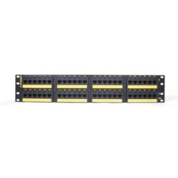 Clarity 10G 48-port panel, Cat6a, six-port modules, 19" x 3.5"
