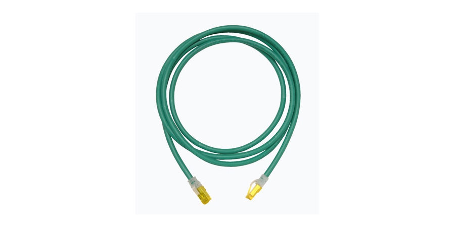 CBL ASSY MOD 24-4PR STRANDED CAT6A IP10 T568A/B 3FT MC6 GT3 GREEN CLARITY
