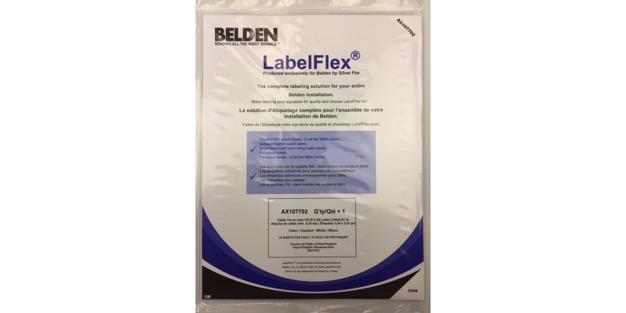 Label, White, For Use With Copper Cable