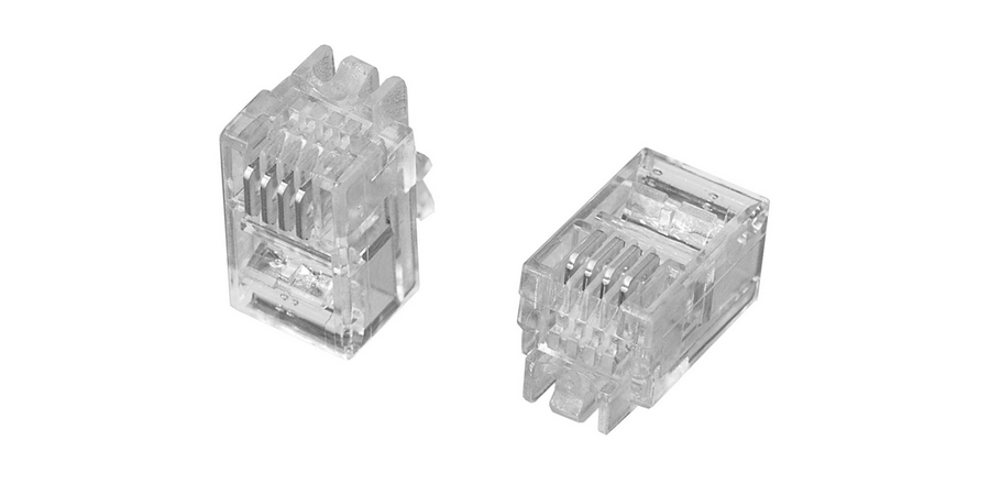 Modular Plug, IDC, Unshielded, Cat 3, Glass Filled Polycarbonate, RJ9