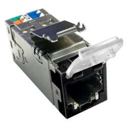 SLX Series Modular Jack, CAT 6, Shielded, 4 Pair, Black, With Dust Cover, 24 Pack