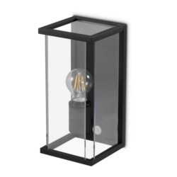 Decorative Square Wall Lantern, ES E27 15W LED (Max.), C/W, PIR, IP54, Anthracite/black