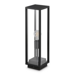 Decorative Square Post/Ceiling Lantern, 500mm, ES E27, 15W LED (Max.), IP54, Black