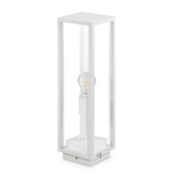 Decorative Square Post/Ceiling Lantern, 500mm, ES E27, 15W LED (Max.), IP54, White