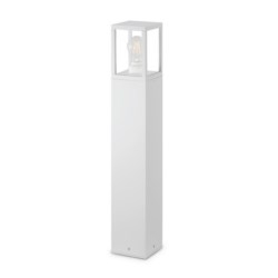 Decorative Square Bollard, 650mm, ES E27 15W LED (Max.), IP54, White
