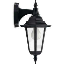 Montella Wall Lantern, Mains, IP44, Downlighter, Halogen ES 42W E27, Black