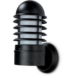 NiteLED Dome Wall Light, Mains, IP44, Louvred, LED, 8.5W, 4000K, 200lm, Black