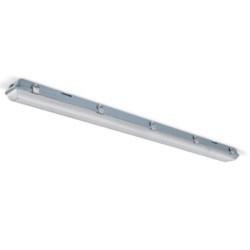 ToughLED Batten, Weatherproof, 4ft, Anti-corrosive Twin, 37w, 4000K, Clear, Frosted Diffuser, IP65, Emergency