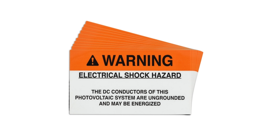 Pre-Printed SOLAR UNDERGROUND Warning Labels, 2