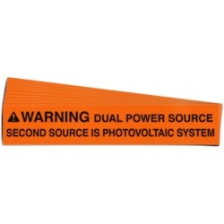 Pre-Printed Solar Dual Power Warning Labels, 1"X4" Vinyl, 25 Pack