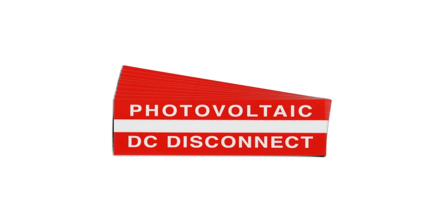 Pre-Printed SOLAR DC DISCONNECT Warning Labels, 1