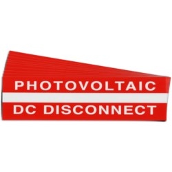 Pre-Printed Solar Dc Disconnect Warning Labels, 1"X4" Vinyl, 25 Pack