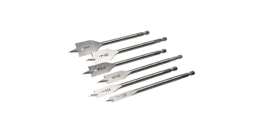 Wood Bit Set 6 Bit Power Flat/Spade