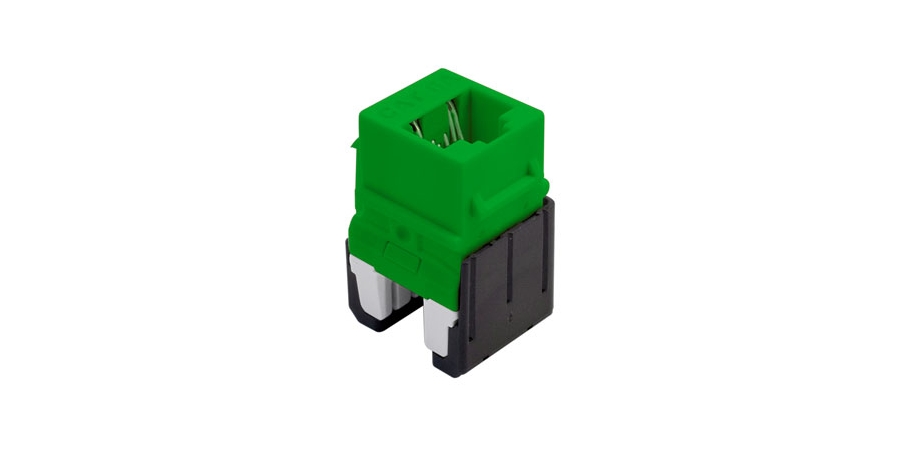 RJ45 Keystone Insert, Phosphor Bronze Alloy, Termination RJ45, Green