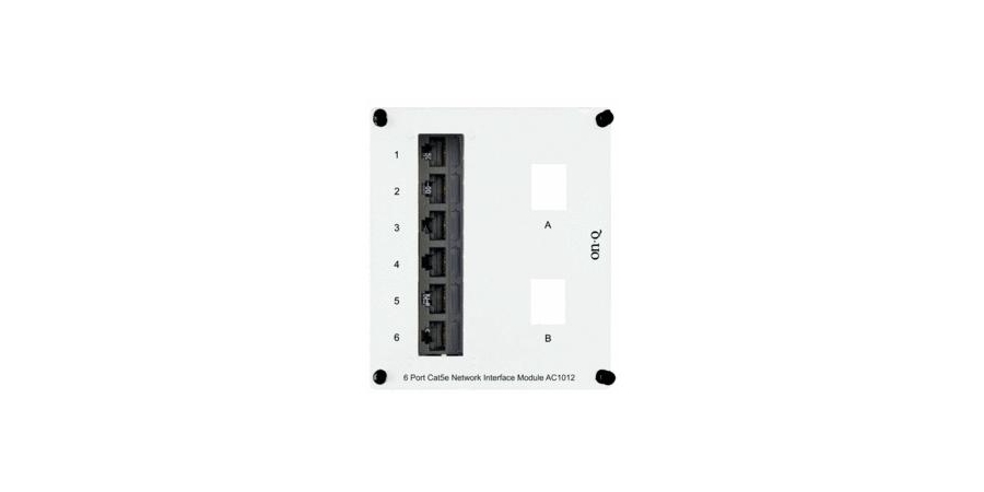 6Port Cat 5e Network Interface Module w/2 Keystone Openings