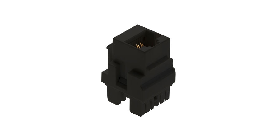 Cat 5e Keyed RJ45 T568A/B Keystone Connector, Black