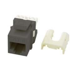 Keystone Insert, Quick-Connect, Cat 6, RJ45, 8P8C, 4-Pair, 24 to 22 AWG Wire, T568A/B Wiring, 0.665&quot; Width x 1.18&quot; Depth x 0.87&quot; Height, ABS Plastic, Gray