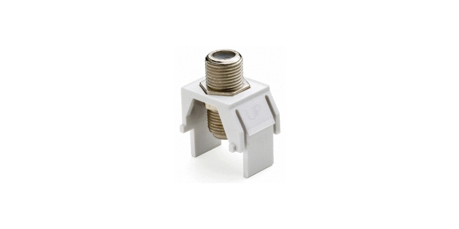 Non-Recessed Connector, Type-F, White, Nickel