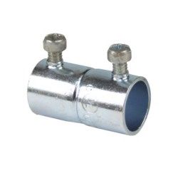 Set Screw Coupling, Concrete Tight, Conduit Size 1-1/2 Inch, Material Zinc Plated Steel, For use with EMT Conduit