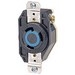 30 Amp, 125 Volt, Flush Mounting Locking Receptacle, Industrial Grade, Grounding, V-0-MAX - Black