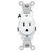 Single Receptacle Outlet, Commercial Specification Grade, Smooth Face, 15 Amp, 125 Volt, Side Wire, NEMA 5-15R, 2-Pole, 3-Wire, Grounding - White