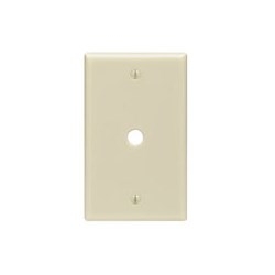 1-gang 0.406" Hole Telephone/Cable Wallplate, Midway Size - White