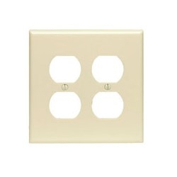 2-gang Duplex Receptacle Wallplate, Midway Size - White