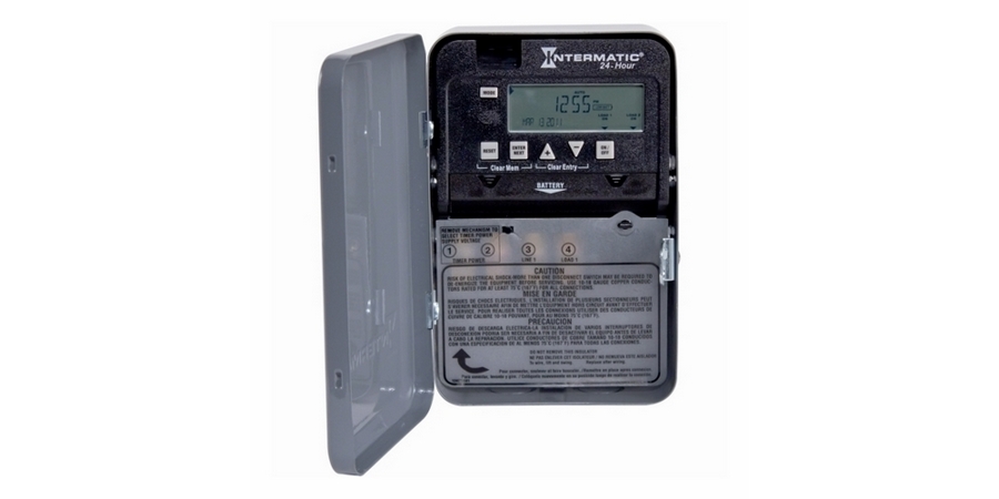 Electronic Timer Switch, 30 A, Gray, 3.437 in. Dp, Indoor, Surface ...