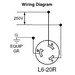 20 Amp, 250 Volt, Flush Mounting Locking Receptacle, Grounding, Industrial Grade, V-0-MAX - Black