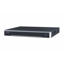 Network Video Recorder, Embedded Plug-and-Play, 16-Channel, 12 Megapixel Resolution, H.264+/H.264/H.265/MPEG4, 4K HDMI/VGA Output, PoE, 100 to 240 Volt AC, 200 Watt