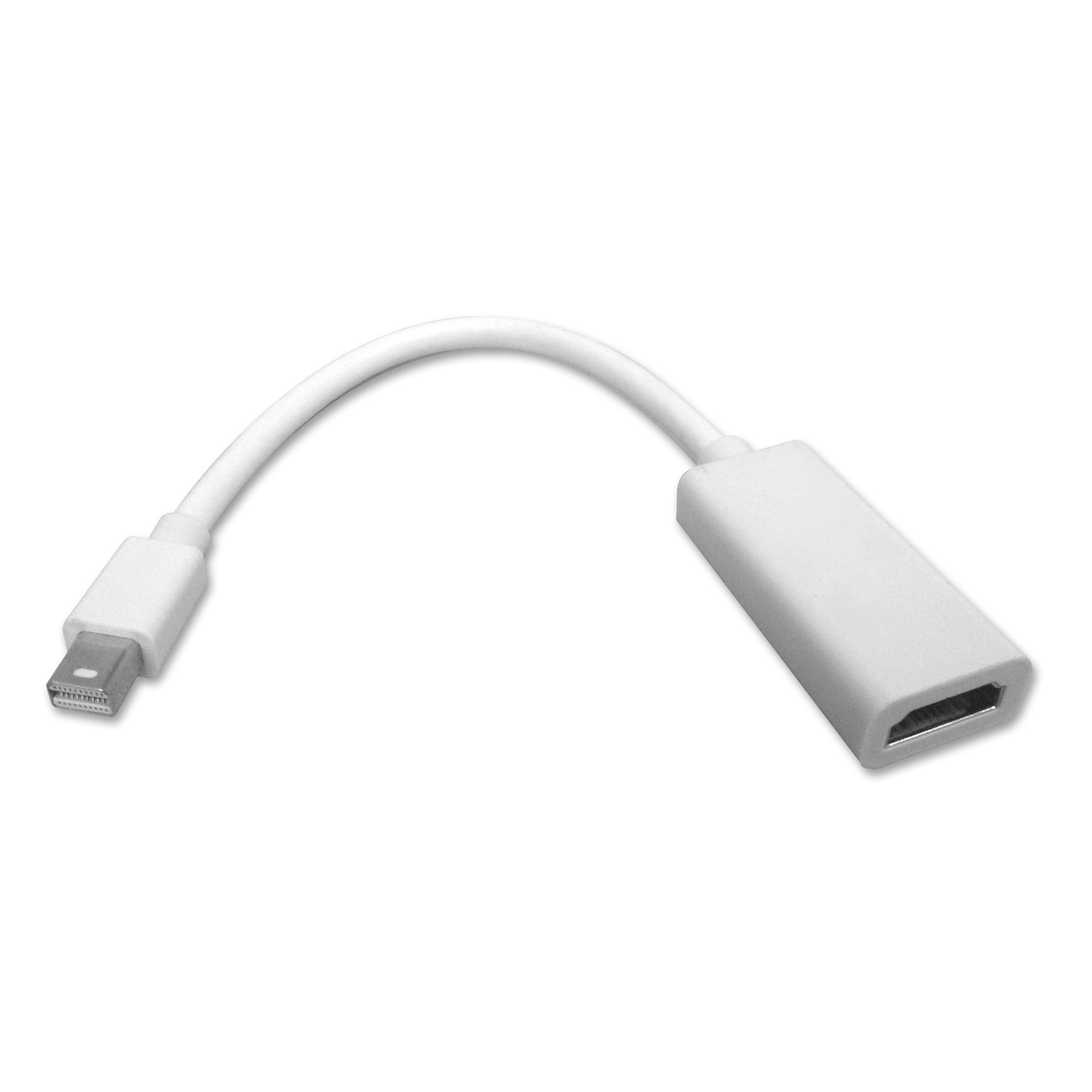 Cable, Mini Display Port Male Input, HDMI Female Output, White