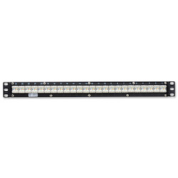 CAT5E KEYCONNECT PATCH PANEL, 24-PORT, T568A/B, RJ45, 1U, BLACK