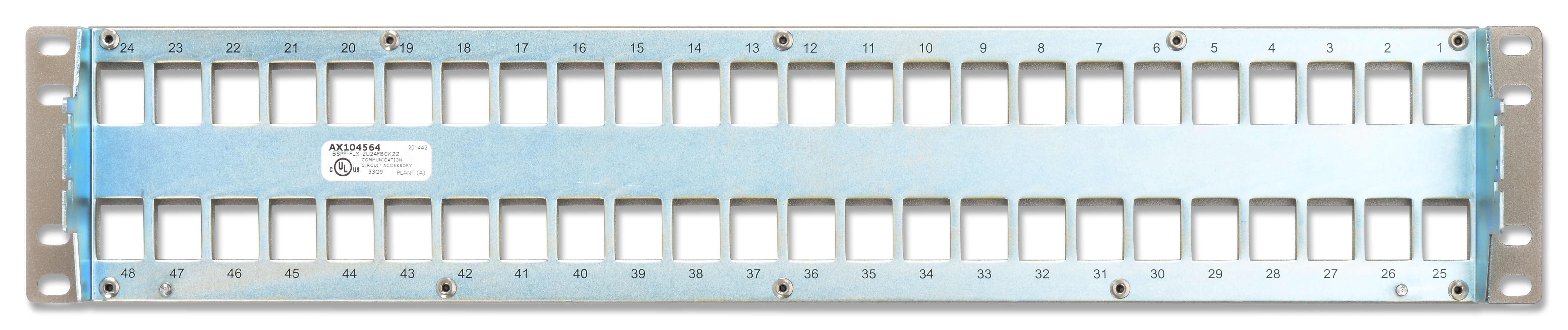 Patch Panel, Steel, 48 Ports, 2U, Titanium