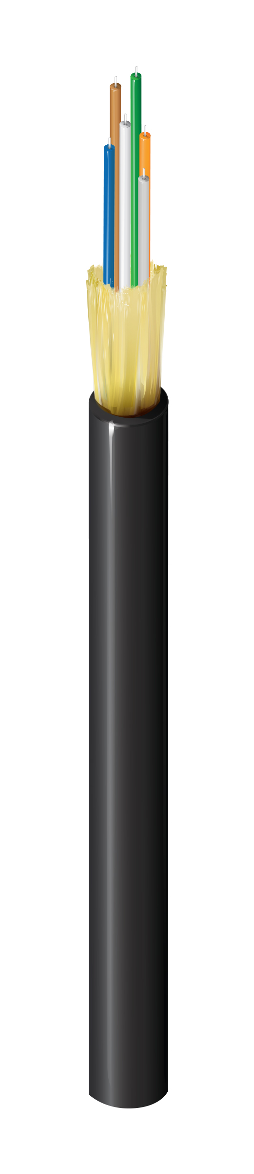 Fiber Optic Cable, OS2 (G.657.A1), 8.2/125µm Dia, 6 Fiber