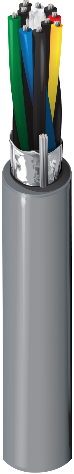 Computer Cable, 1000 ft. L, 300 V, 24 AWG, 5, Tinned Copper
