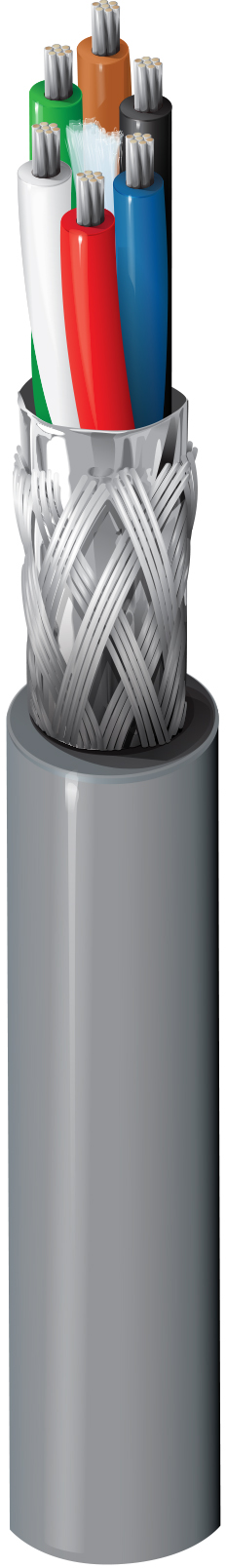 Multi-Conductor Cable,24 AWG,6 Conductor,7 x 32 Strand,Tin-Plated ...