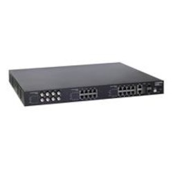 26-port MaxiiNet Hybrid 10/100 POE Switch, 8-port Extended Coax/16-port Standard
