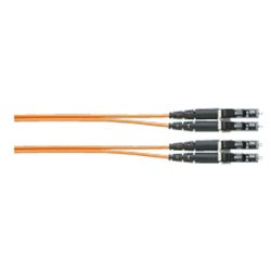Patch Cord, LC To LC Connectors, 2-Fibers OM2 10 GbE 50/125µm Duplex Multimode, LSZH, 1.6mm Jacketed, Orange Jacket, 1 MT