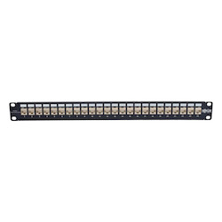 24-Port Cat6a Feedthrough Patch Panel RJ45 1U