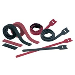 Hook And Loop Tie, Plenum Strip, 12.0"L (305mm), .75"W (19.1mm), Maroon, Pack of 10