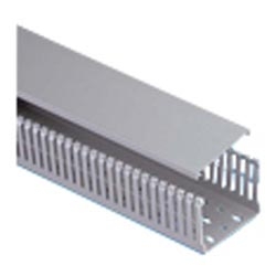 Slotted Metric Duct, PVC, 50mm x 50mm x 2M, Light Gray, Base and Covers Sold Separately