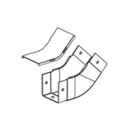 Fitting And Cover, Inside Vertical 45, 4&quot; x 4&quot; (100mm x 100mm), Fiber-Duct, Light Gray