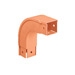 Fitting And Cover, Outside Vertical 90, 4" x 4" (100mm x 100mm), Fiber-Duct, Orange