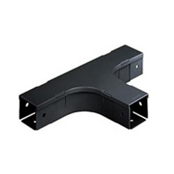 Horizontal Tee Fitting, 4" x 4" (100mm x 100mm), Fiber-Duct, Base and Cover Included, Black