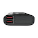 Portable Charger - 2x USB-A, 12,000mAh Power Bank, Lithium-Ion, Auto Sensing, Black